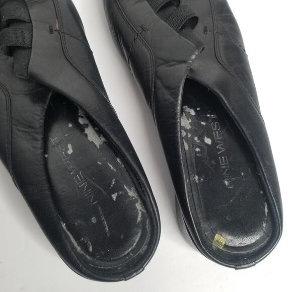 Nine West Renny Womens's Leather Square Toe Mules Slides - Picture 6 of 12